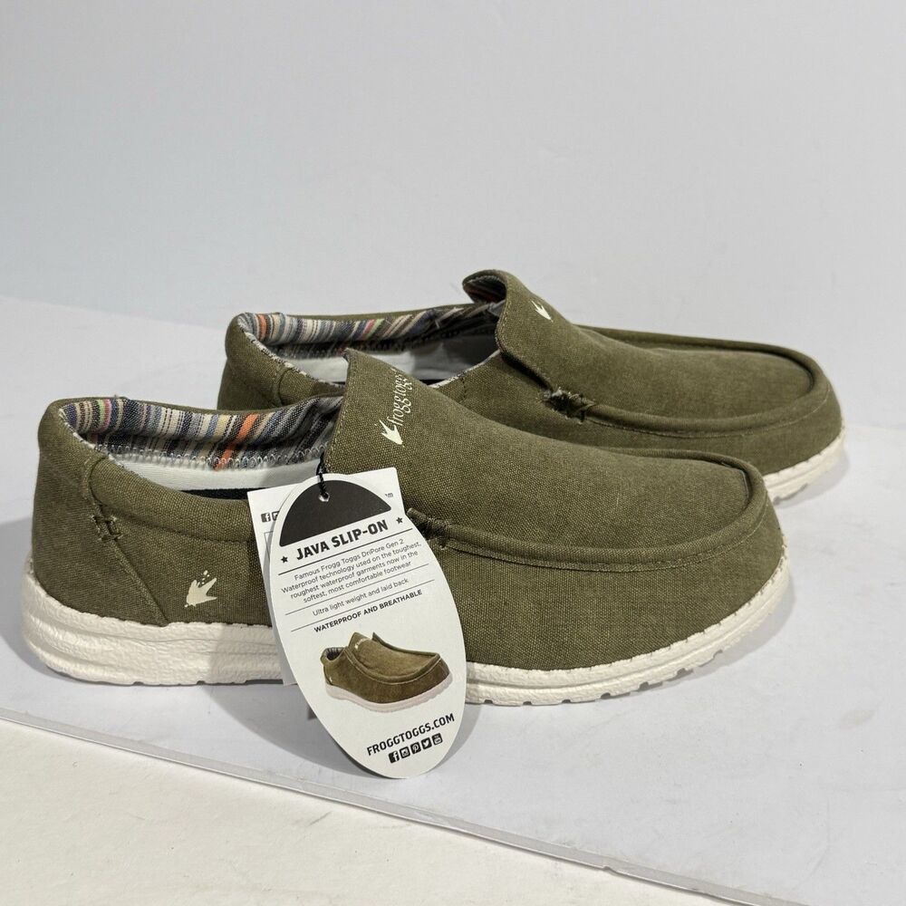 NWT Frogg Toggs Olive Green Java Sneakers Slip On Size 8 Men’s Shoes - Picture 14 of 16